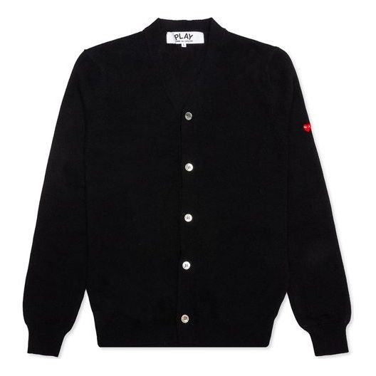COMME des GARCONS PLAY Small Heart Cardigan 'Black' AZ-N042-051-1 sold by KicksCrew