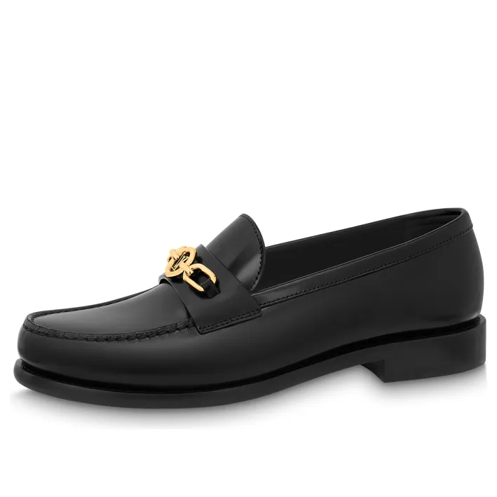 (WMNS) LOUIS VUITTON Chess Flat Loafer Shoes 'Black' 1ABIBA sold by KicksCrew