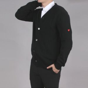 COMME des GARCONS PLAY Small Heart Cardigan 'Black' AZ-N042-051-1 sold by KicksCrew
