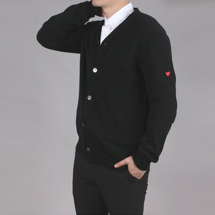 COMME des GARCONS PLAY Small Heart Cardigan 'Black' AZ-N042-051-1 sold by KicksCrew product image thumbnail 4