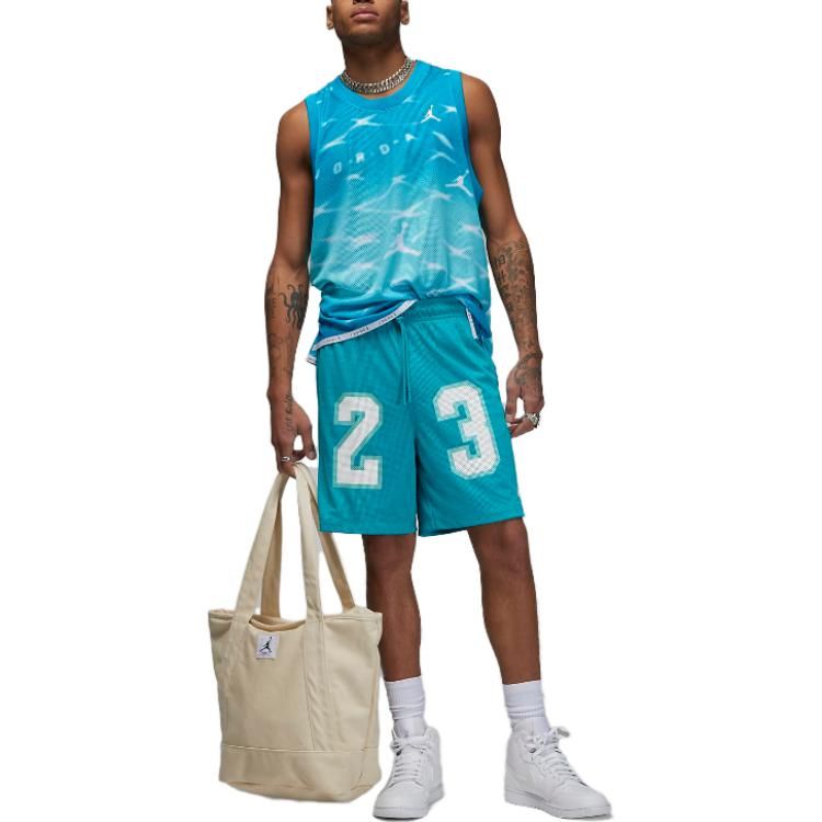 Air Jordan Essentials Graphic Mesh Shorts 'Aquatone' DX9671-483 sold by KicksCrew product image thumbnail 2