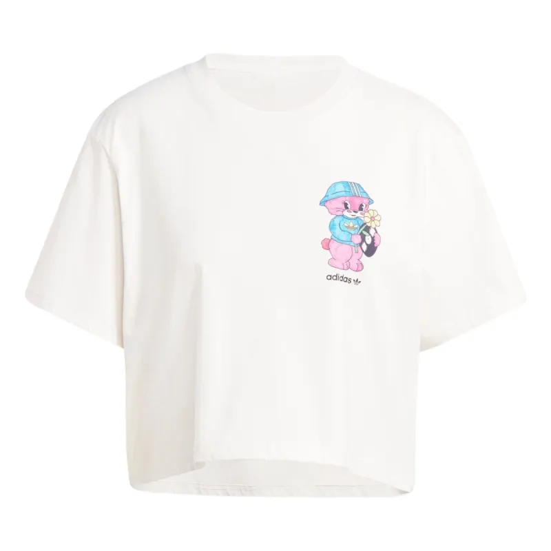 (WMNS) adidas Adidorable Cropped T-shirt Asia Sizing 'White' IT5366 sold by KicksCrew