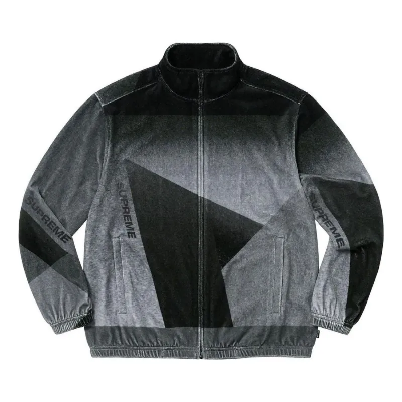 Supreme Geo Velour Track Jacket 'Black' SUP-SS23-146 sold by KicksCrew