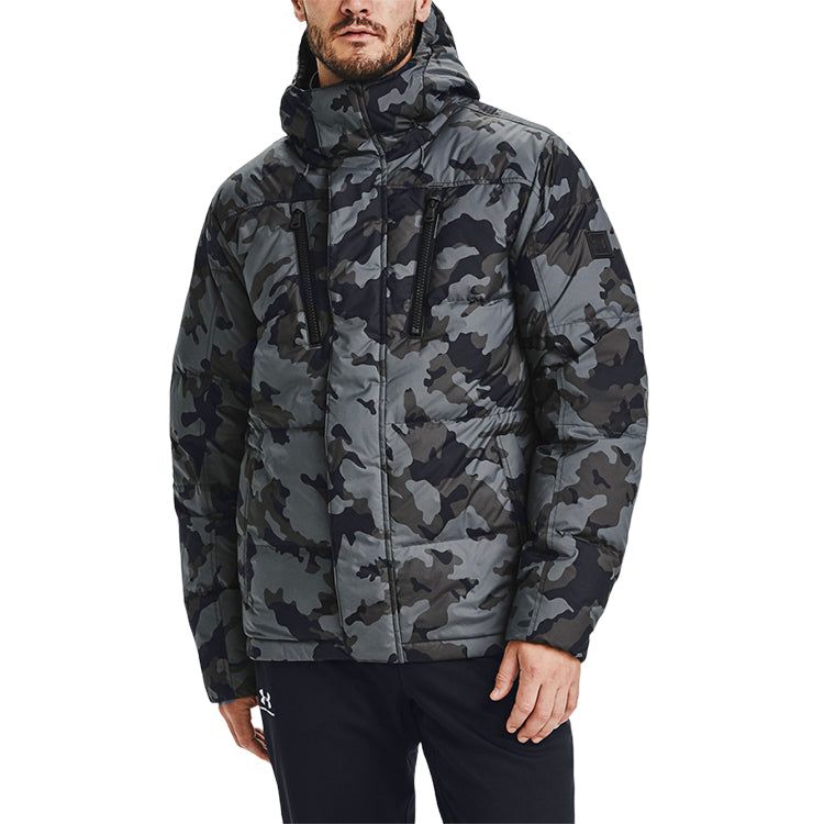 Under Armour Sportstyle Fleece Down Jacket 'Black Grey' 1355853-002 sold by KicksCrew product image thumbnail 4