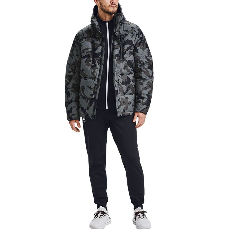Under Armour Sportstyle Fleece Down Jacket 'Black Grey' 1355853-002 sold by KicksCrew product image thumbnail 3