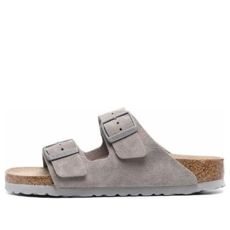 Birkenstock Arizona Soft Footbed Suede Leather Narrow Fit Sandals 'Stone Coin' 1020557 sold by KicksCrew