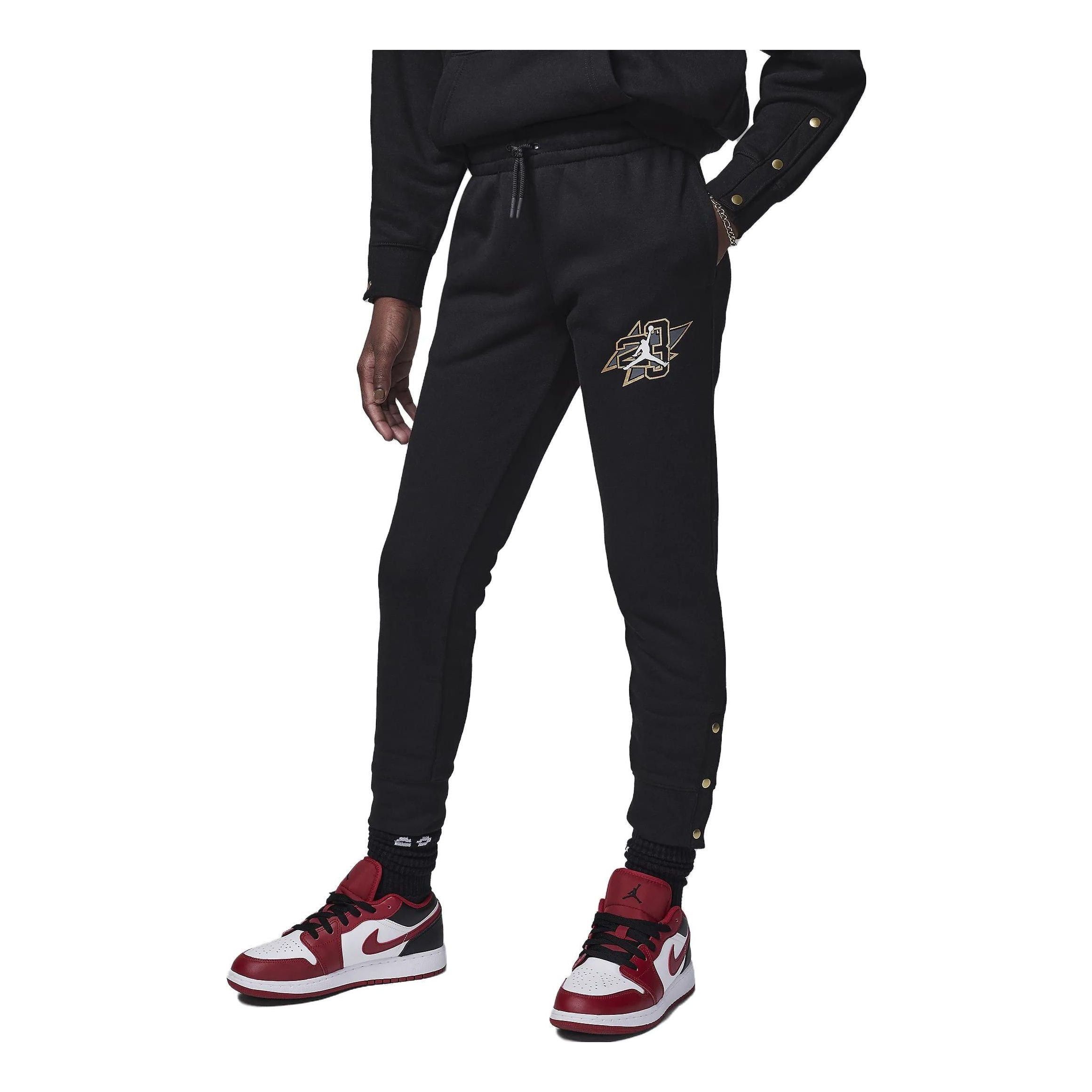 (GS) Air Jordan Take Flight Snap Fleece Pants 'Black' 45C809-023 sold by KicksCrew