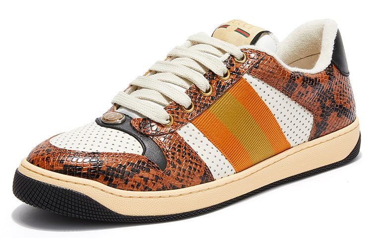 GUCCI Screener Python-embossed Leather Sneakers 'Orange Black White' 698605-19YC0-7761 sold by KicksCrew product image thumbnail 3