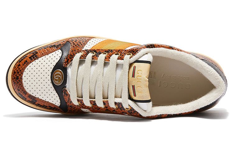 GUCCI Screener Python-embossed Leather Sneakers 'Orange Black White' 698605-19YC0-7761 sold by KicksCrew product image thumbnail 4