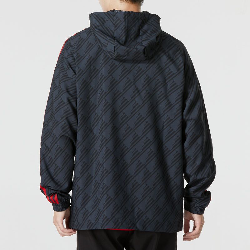 Adidas Manchester United 3-Stripe DNA Windbreaker Jackets 'Black' HE6650 sold by KicksCrew product image thumbnail 3