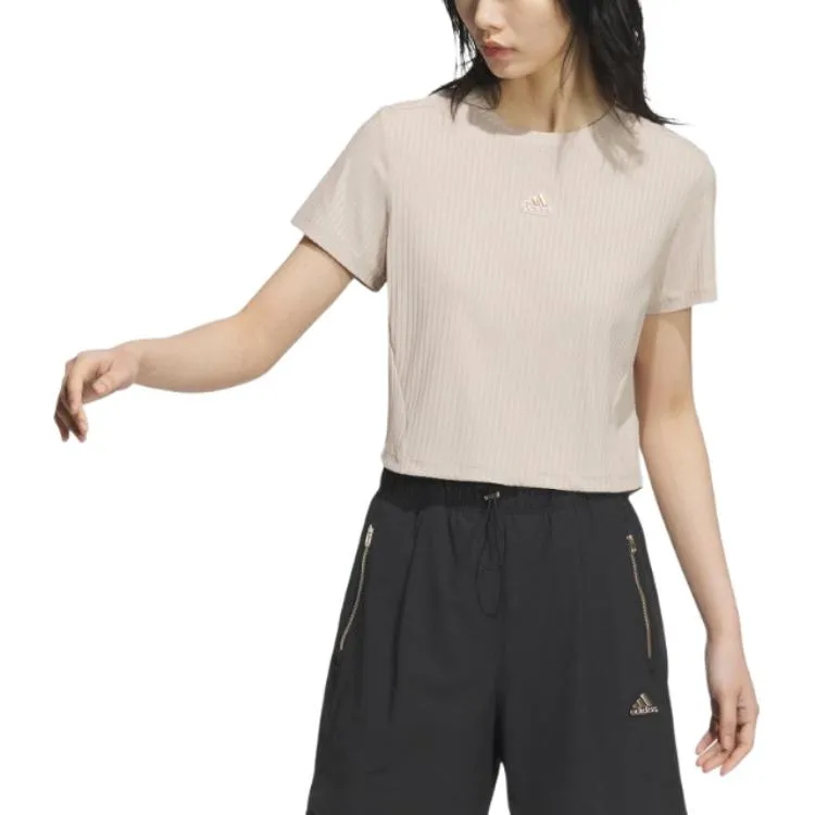 (WMNS) adidas MODERN TECH T-shirt 'Beige' JI9805 sold by KicksCrew product image thumbnail 3
