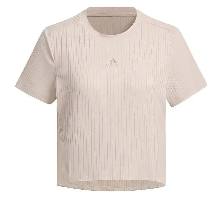 (WMNS) adidas MODERN TECH T-shirt 'Beige' JI9805 sold by KicksCrew