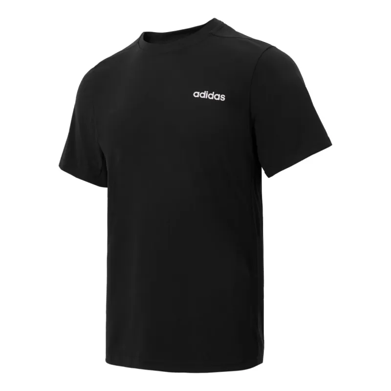 adidas Contrast Chest Logo Crew Neck Basic Sports T-shirt 'Black' JJ0621 sold by KicksCrew