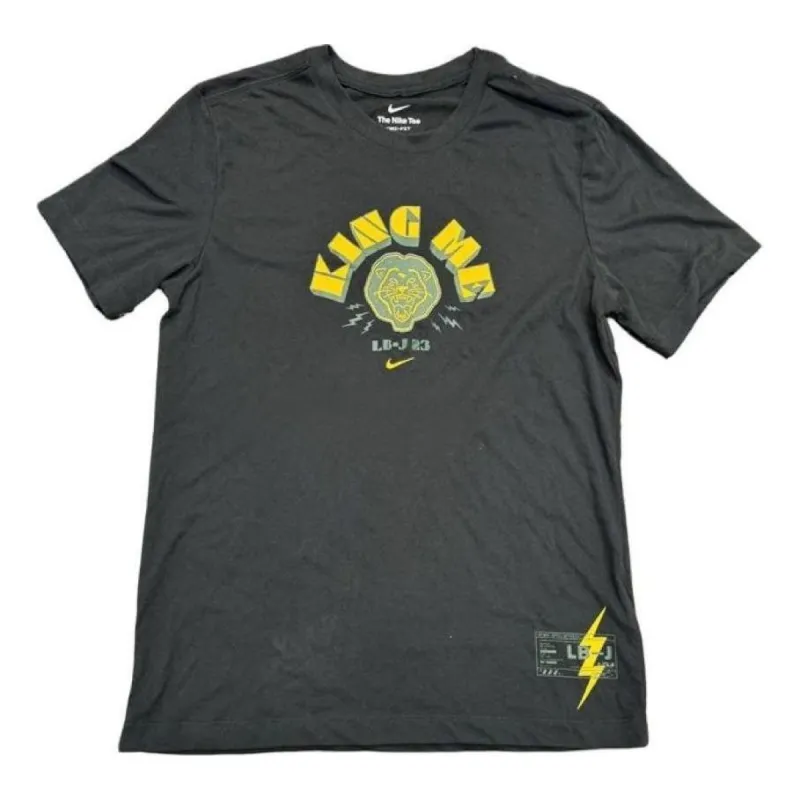 Nike Dri-FIT LeBron King Me T-Shirt 'Black Yellow' DB6821-010 sold by KicksCrew
