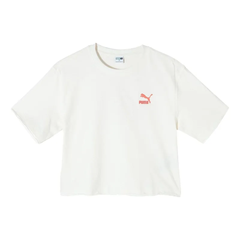 (WMNS) PUMA Swxp Dancemania T-Shirt 'White Red' 626862-65 sold by KicksCrew