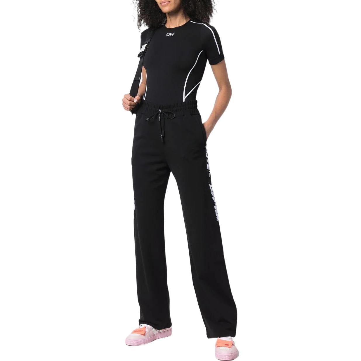 (WMNS) Off-White Active Logo Band Sport Pants 'Black' OWVI010C99JER0011000 sold by KicksCrew product image thumbnail 2
