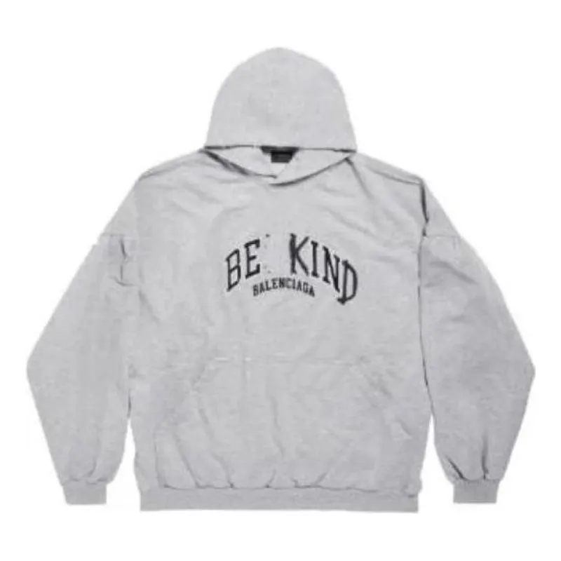 Balenciaga Be Kind Round Hoodie Oversized 'Grey' 761458TPVD61167 sold by KicksCrew