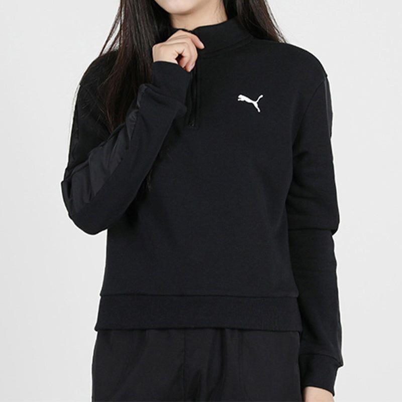 (WMNS) Puma Essential Half Zip Sweatshirt 'Black White' 587161-01 sold by KicksCrew product image thumbnail 3