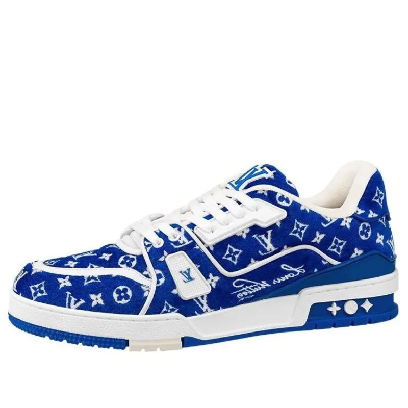 LOUIS VUITTON LV Trainer Sneakers 'Cobalt Blue Monogram' 1ABFRQ sold by KicksCrew
