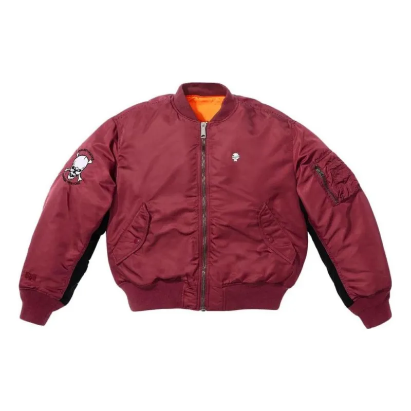 Supreme x Bounty Hunter MA-1 Jacket 'Burgundy Black White' SUP-FW23-110 sold by KicksCrew
