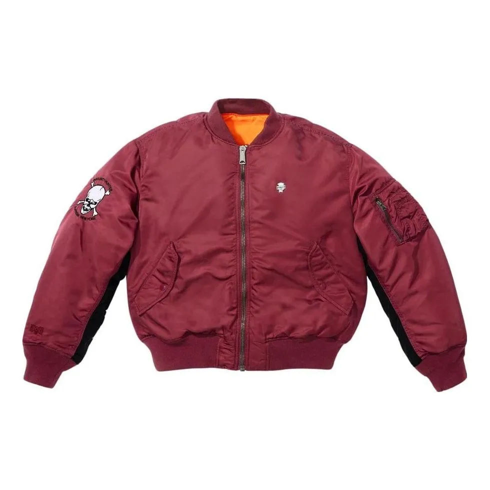 Supreme x Bounty Hunter MA-1 Jacket 'Burgundy Black White' SUP-FW23-110 sold by KicksCrew