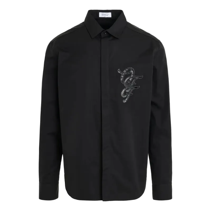Off-White Nature Lover Heavy Cotton Shirt 'Black' OMGE040S24FAB0041010 sold by KicksCrew