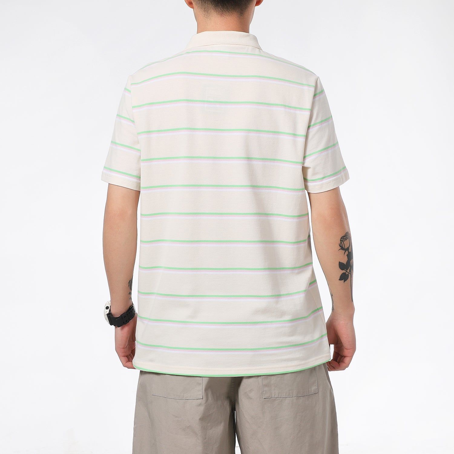 PUMA Downtown Stripe Polo Tee Shirt 'Beige' 599781-75 sold by KicksCrew product image thumbnail 5