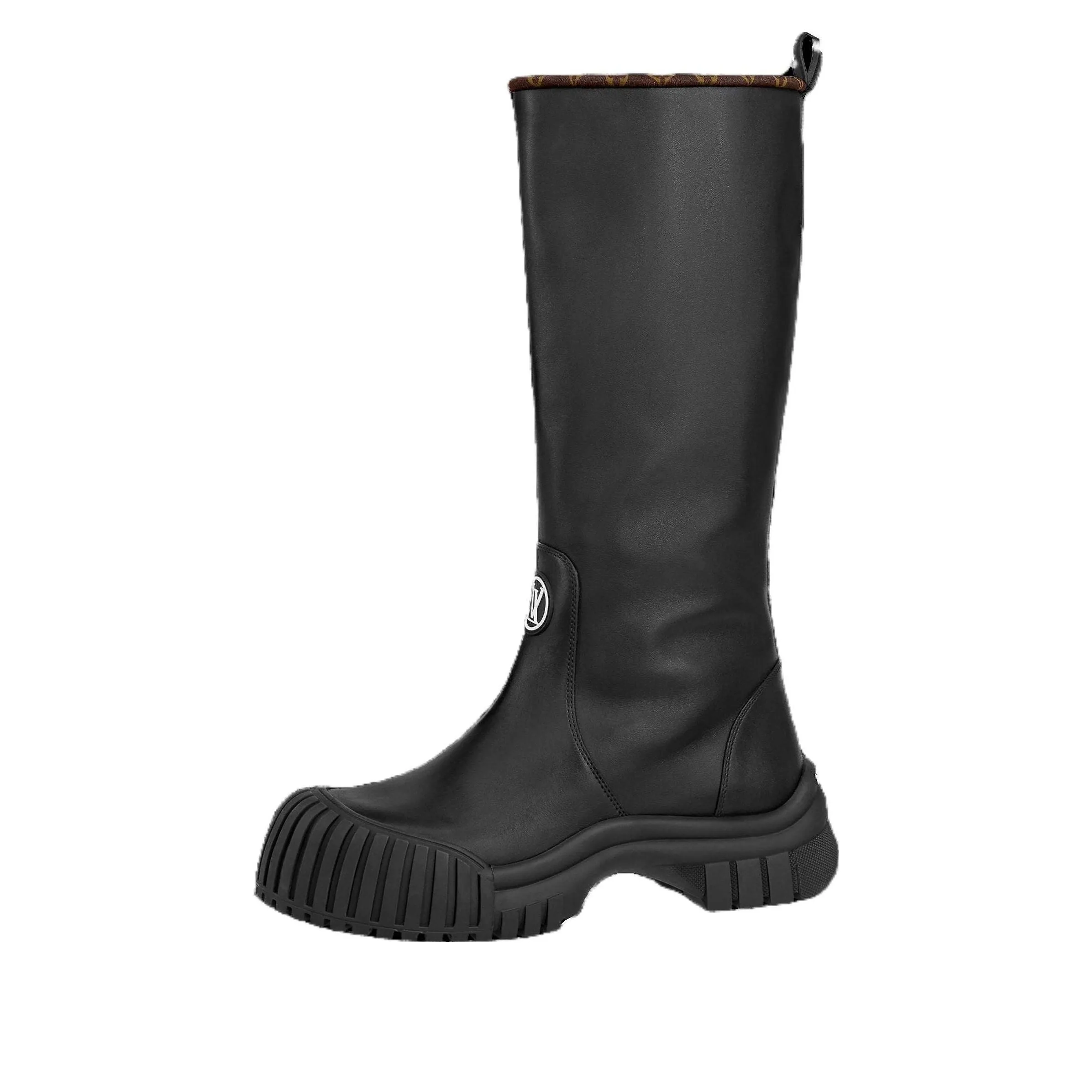 (WMNS) LOUIS VUITTON Ruby Flat High Boots 'Black' 1ABVTF sold by KicksCrew