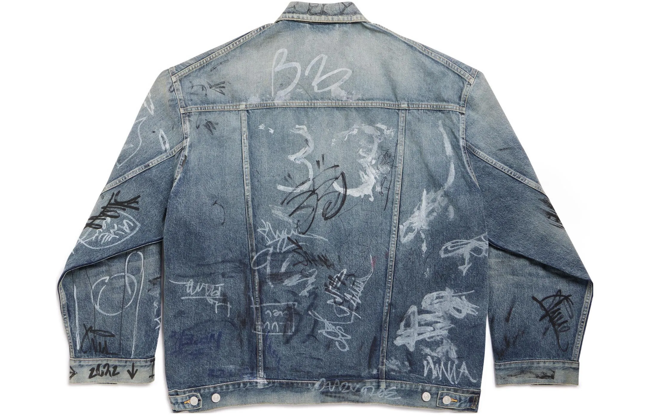 Balenciaga Graffiti Oversized Jacket 'Light Blue' 745048TNW014012 sold by KicksCrew product image thumbnail 2