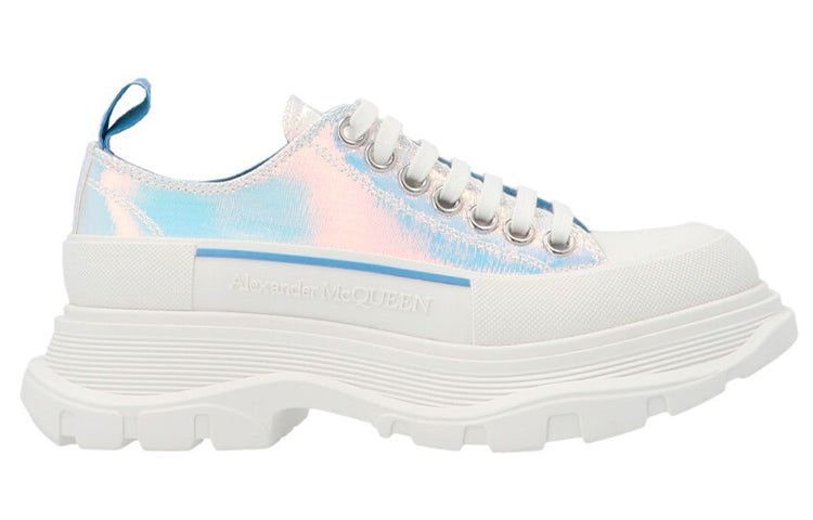 Alexander McQueen Silver Holographic Tread Slick Platform Low Sneakers 'White Multi' 650780W4PC19583 sold by KicksCrew product image thumbnail 2