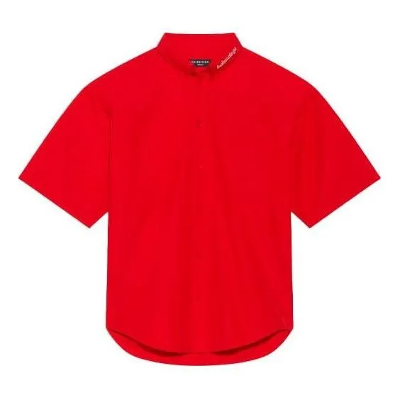 Balenciaga Short Sleeve Shirt 'Red' 671589TYB186403 sold by KicksCrew