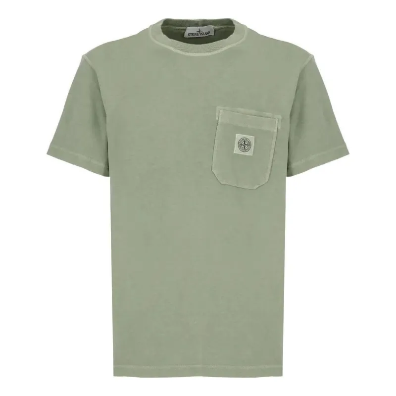 STONE ISLAND Plain Logo T-shirts 'Green' 101521957-V0155 sold by KicksCrew
