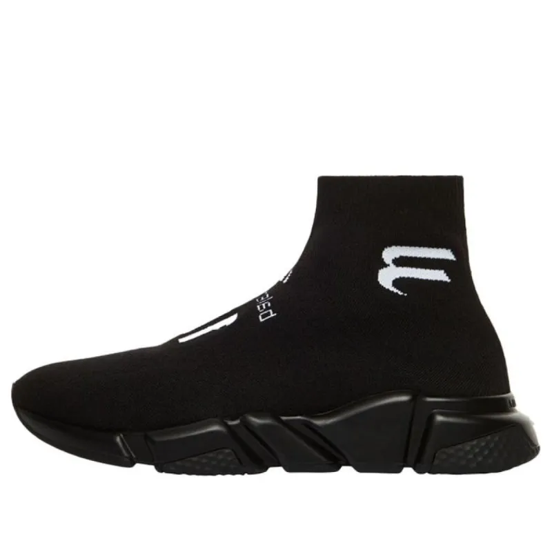 Balenciaga Speed Lt Soccer Sponsor Logo Sneakers 'Black Knit' 645734W2DBU1090 sold by KicksCrew