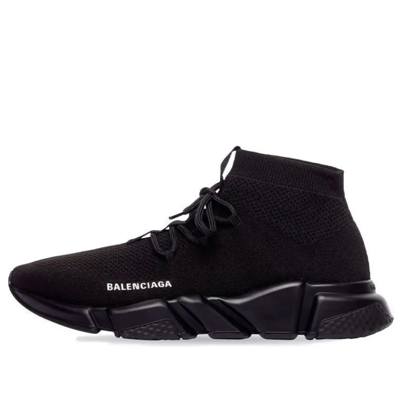 Balenciaga Speed Lace Up Sneakers 'Black Recycled Knit and Black Sole Unit' 587289W2DB11013 sold by KicksCrew
