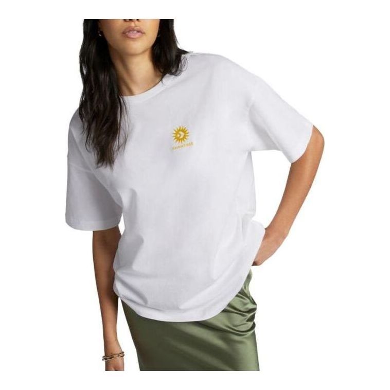 (WMNS) Converse Oversized Floral Graphic Crew T-Shirt 'White' 10025213-A01 sold by KicksCrew