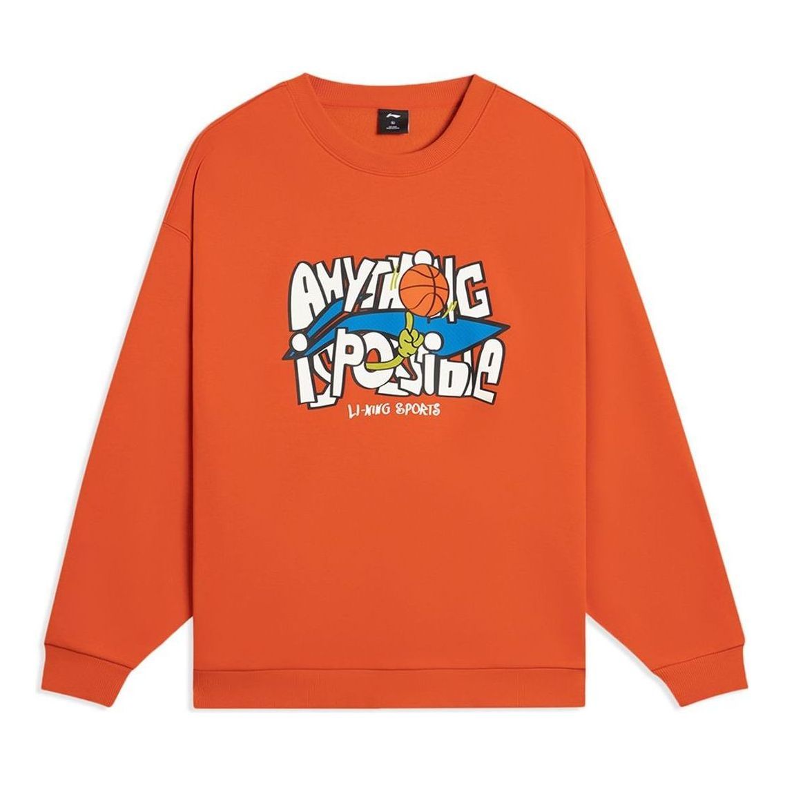 Li-Ning Hoops Comic Graphic Sweatshirt 'Orange' AWDSG95-3 sold by KicksCrew