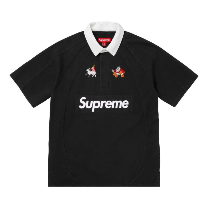 Supreme Short Sleeve Rugby 'Black White' SUP-SS24-053 sold by KicksCrew