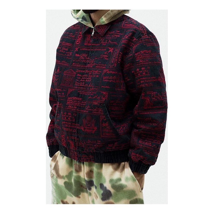 Supreme Checks Embroidered Denim Jacket 'Red Black' SUP-SS20-453 sold by KicksCrew product image thumbnail 4