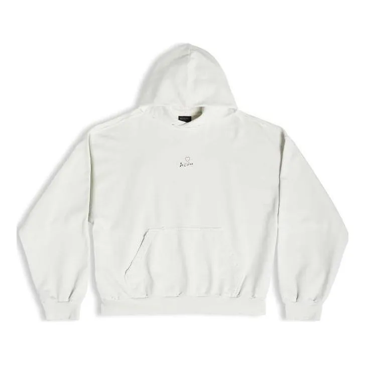 Balenciaga Je t'aime Hoodie Medium Fit 'White' 742603TOVM89079 sold by KicksCrew