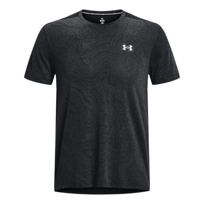 Under Armour Streaker Topographic T-Shirt 'Black' 1373211-001 sold by KicksCrew