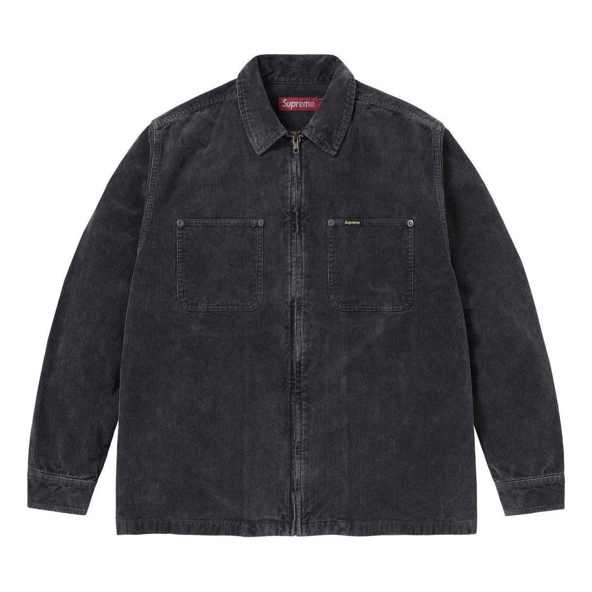 Supreme Washed Corduroy Zip Up Shirt 'Black' SUP-SS24-042 sold by KicksCrew