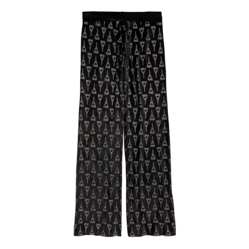 (WMNS) Balenciaga Paris Elastic Pants 'Black' 806204TRVJ11000 sold by KicksCrew