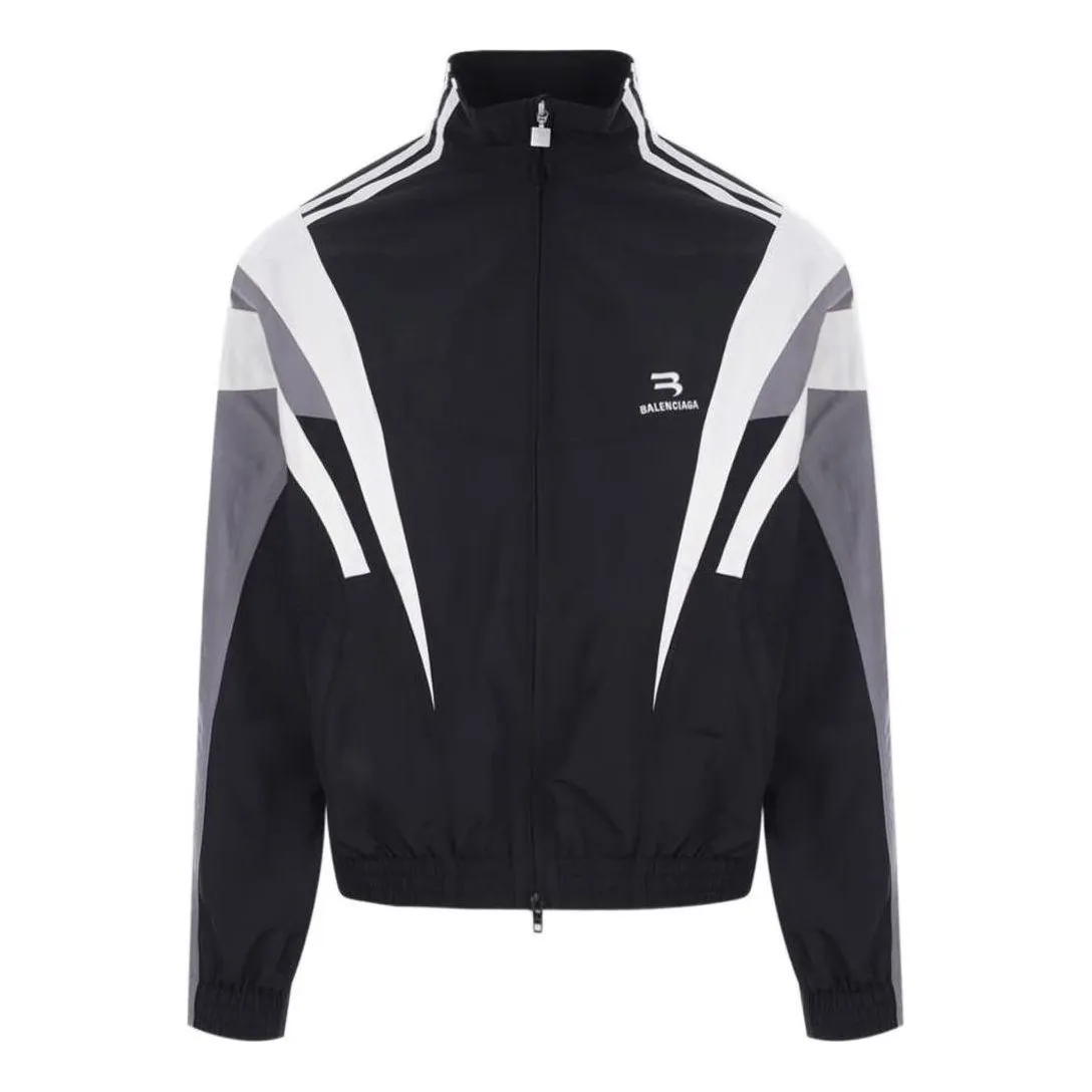 Balenciaga Sporty B Tracksuit Jacket 'Black Grey White' 681438TKO481269 sold by KicksCrew