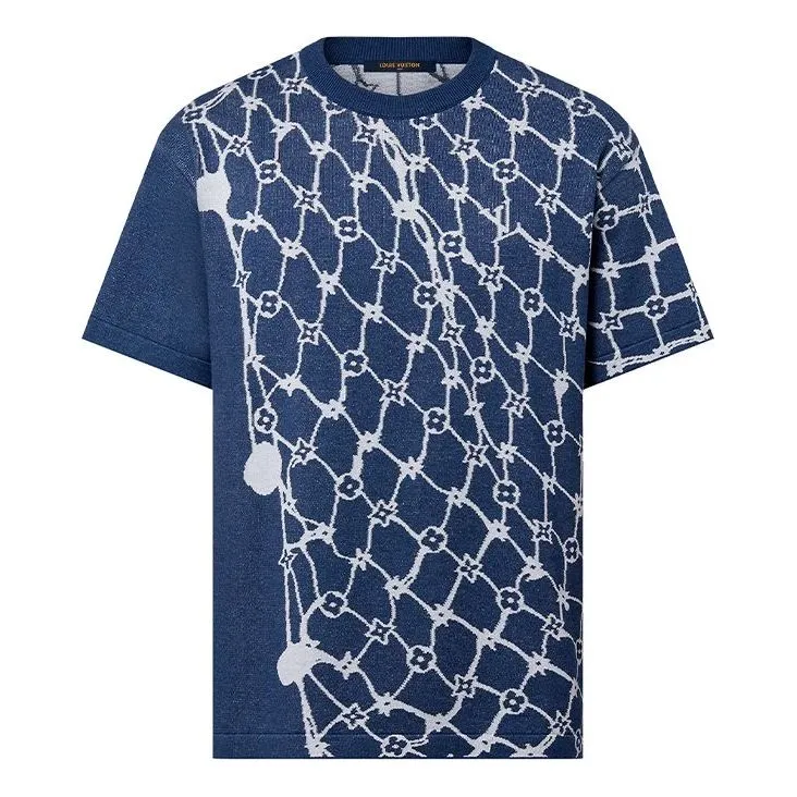 LOUIS VUITTON Cotton T-shirt 'Blue' 1AFQQR sold by KicksCrew