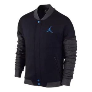 Air Jordan Logo Varsity Jacket 'Black Blue' 677812-010 sold by KicksCrew