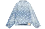 Balenciaga Allover Script Logo Denim Jacket 'Light Blue White' 681690TJW904200 sold by KicksCrew