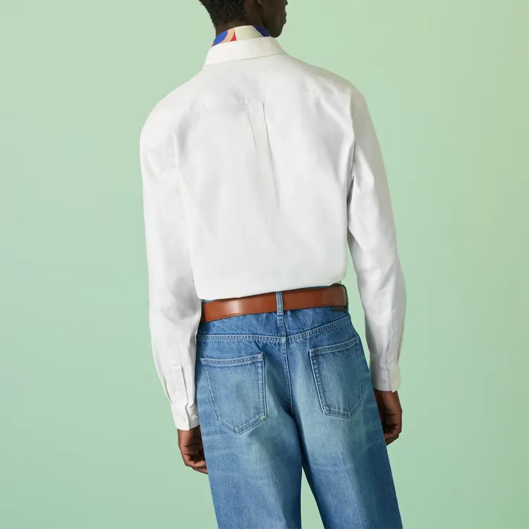 Gucci Oxford Cotton Shirt With Embroidery 'White' 742711-ZANVH-9002 sold by KicksCrew product image thumbnail 4