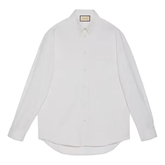 Gucci Oxford Cotton Shirt With Embroidery 'White' 742711-ZANVH-9002 sold by KicksCrew
