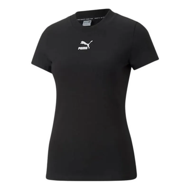 (WMNS) PUMA Classics Slim T-Shirt 'Black' 535610-01 sold by KicksCrew