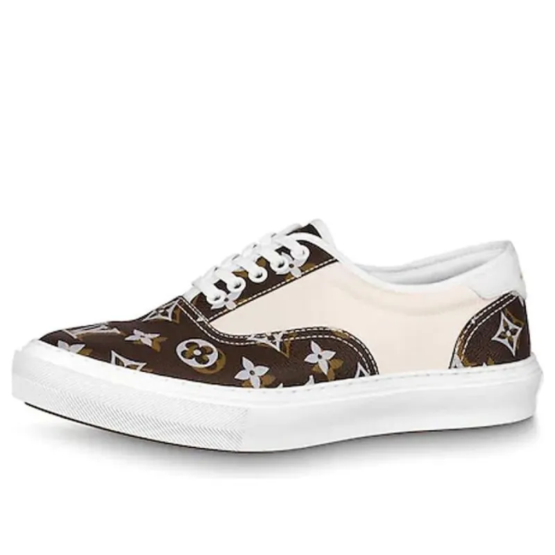 LOUIS VUITTON Trocadero Sneakers 'White Beige with Brown Monogram' 1A7QZ sold by KicksCrew